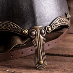 Deepeeka Casque Viking Nasal Avec Des Serpents, Patinée -Promos Halloween Boutique casque viking nasal avec des serpents patinee 3