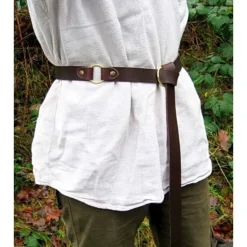 Ceinture En Cuir Avec Boucle En Anneau, Cuir Fendu Noir -Promos Halloween Boutique ceinture en cuir avec boucle en anneau cuir fendu 1