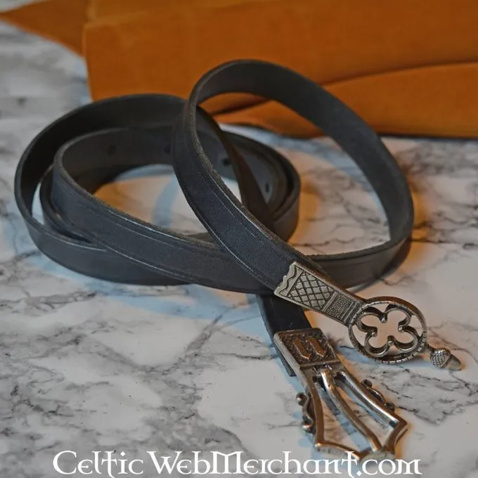 Ceinture Gothique Avec Extrémité De Ceinture, Noir 3 Ceinture Gothique Avec Extrémité De Ceinture, Noir