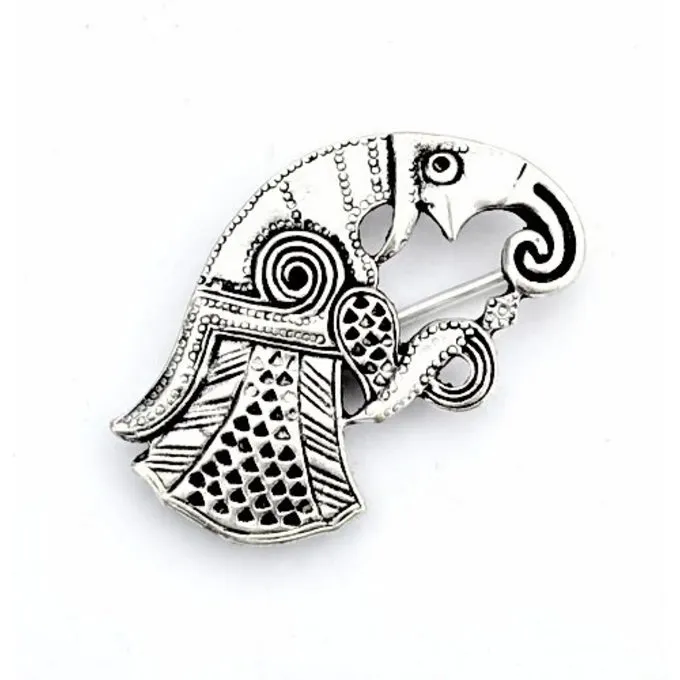 Corbeau Germaniques Broche Gotland, à Gauche, SILVERED 3 Corbeau Germaniques Broche Gotland, à Gauche, SILVERED