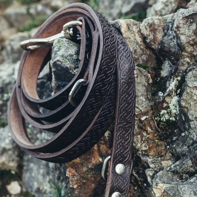 Leonardo Carbone Ensemble Laisse Et Collier De Chien Celtique, Marron 4 Leonardo Carbone Ensemble Laisse Et Collier De Chien Celtique, Marron – Image 2