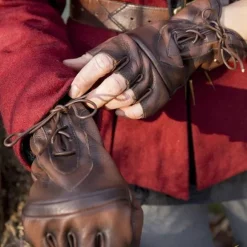 Epic Armoury Gants Sans Doigts Avec Lacets, Marron 9 Epic Armoury Gants Sans Doigts Avec Lacets, Marron -Promos Halloween Boutique gants sans doigts avec lacets marron 2